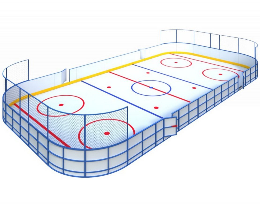 Хоккейная площадка из стеклопластика TORUDA 001 R-3,0 м (ограждение за воротами Н-1500 мм)